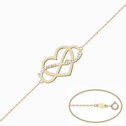 Pulsera personalizada Oro corazón infinito nombres