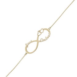Pulsera personalizada Oro infinito y nombres