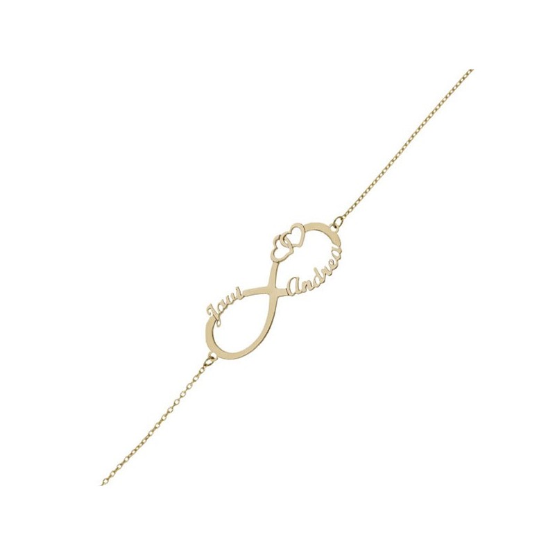 Pulsera personalizada Oro infinito y nombres