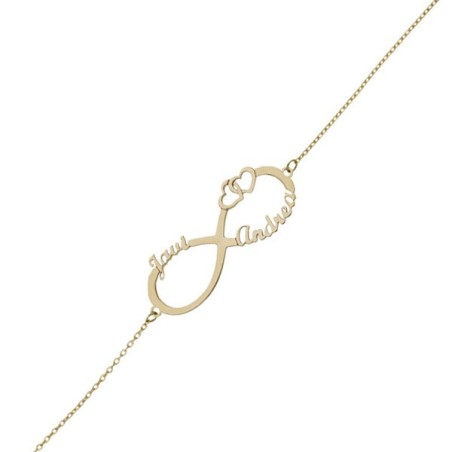 Pulsera personalizada Oro infinito y nombres