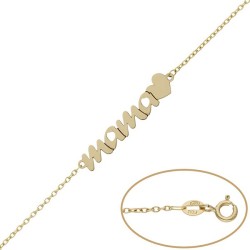 Pulsera de Oro Mamá y corazón