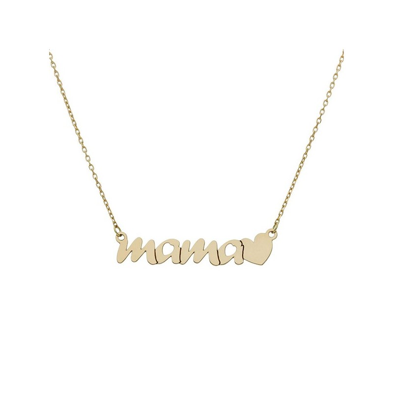 Gargantilla de Oro Mamá y corazón