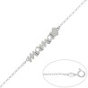 Pulsera de plata Mamá y corazón