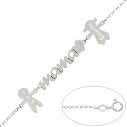Pulsera de plata Mamá y niños