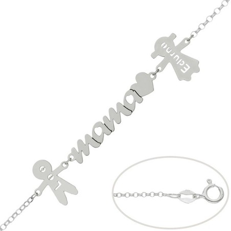 Pulsera de plata Mamá y niños