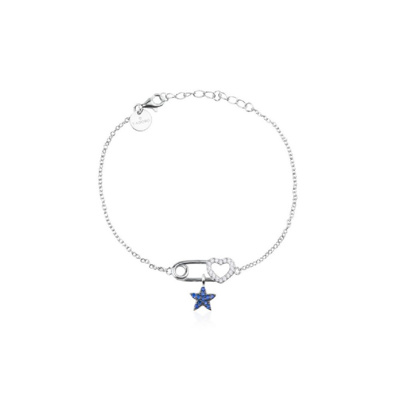 Pulsera Chic imperdible con estrella azul plata 43.PU1.03