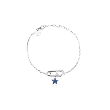 Pulsera Chic imperdible con estrella azul plata 43.PU1.03