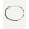 Pulsera T-Adoro plata eslabones y doble cadena 42.PU.18