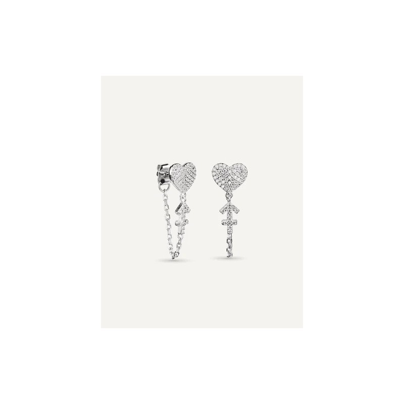 Pendientes plata T-Adoro corazón flecha 43.PE7.01
