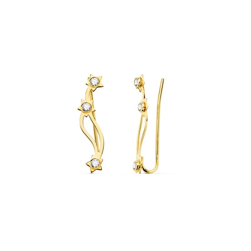 Pendientes de Oro trepadores estrella