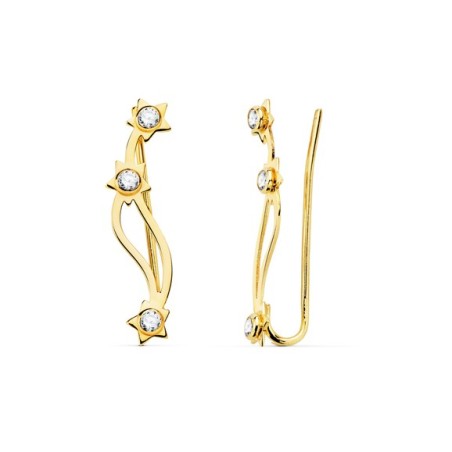 Pendientes de Oro trepadores estrella
