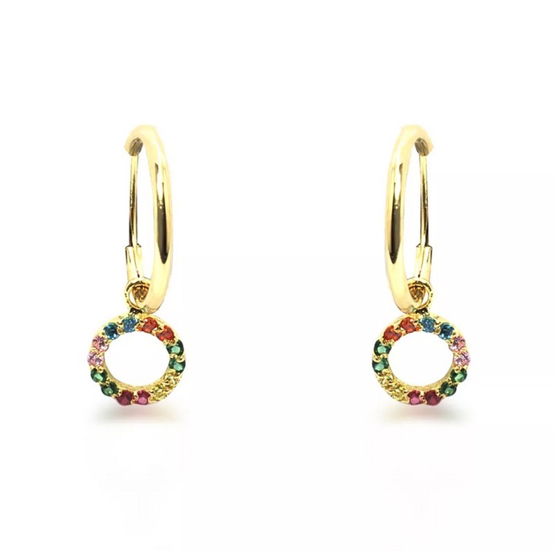 Aros de Oro círculo multicolor