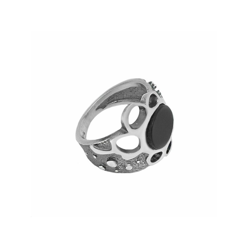 Anillo de plata Fink azabache T115201