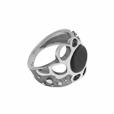 Anillo de plata Fink azabache T115201