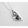 Colgante de plata Fink azabache y coral T02411