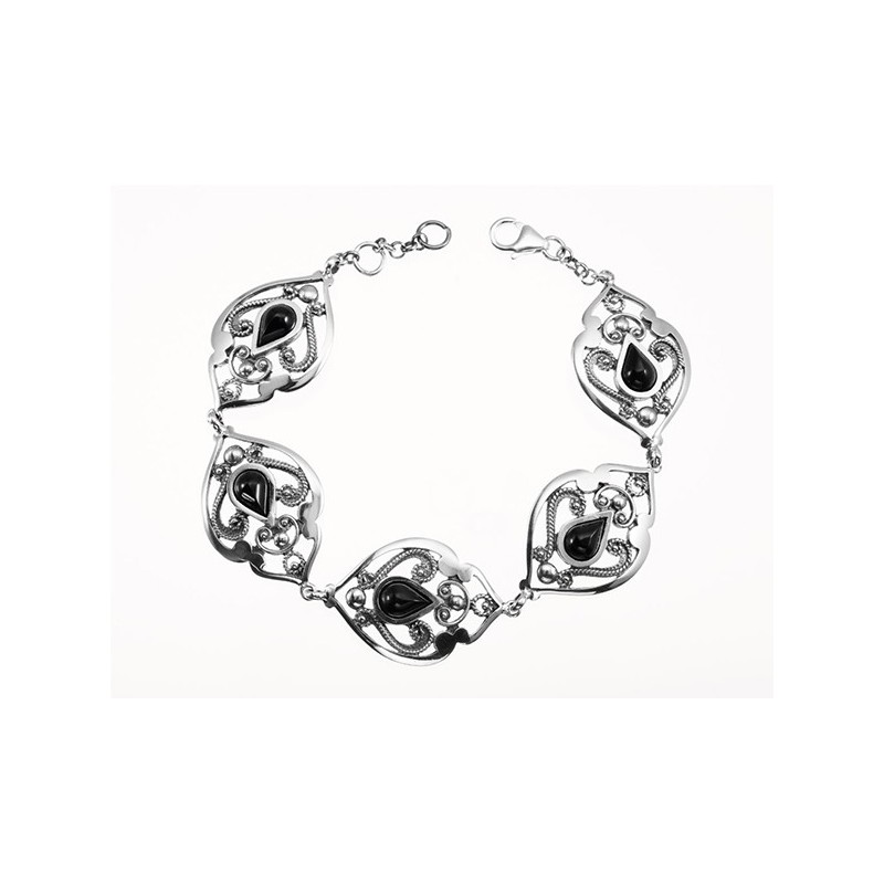 Pulsera de plata Fink azabache 'Intemporal' T065023
