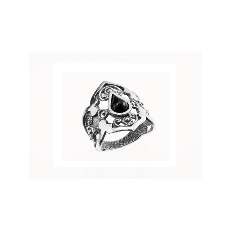 Sortija de plata Fink azabache 'Intemporal' T115044