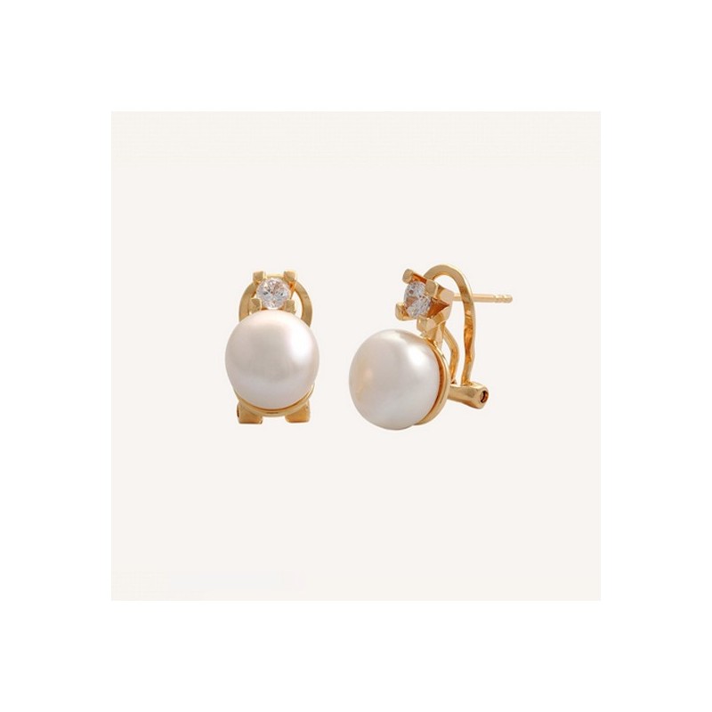 Pendientes Vidal & Vidal perla cierre omega G1158B
