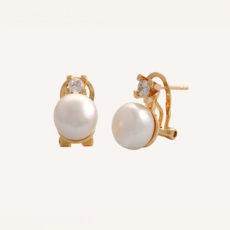 Pendientes Vidal & Vidal perla cierre omega G1158B