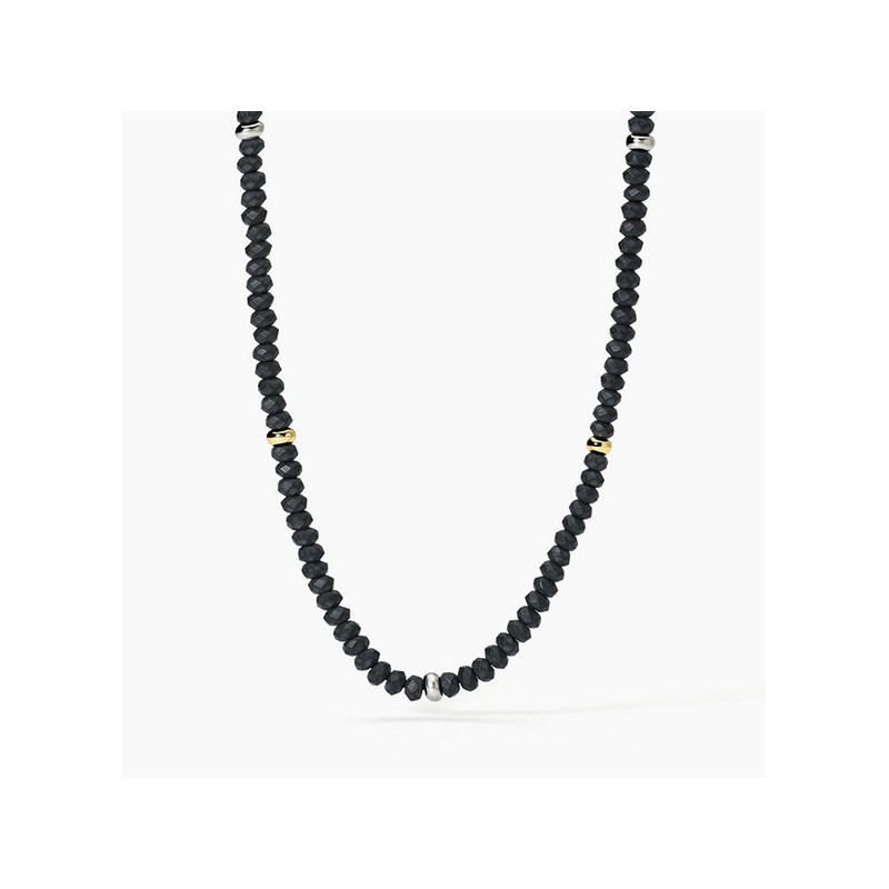 Collar hombre plata 925 y hematites 553641