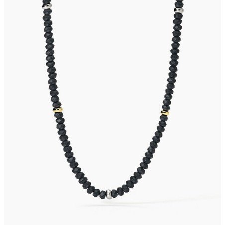 Collar hombre plata 925 y hematites 553641