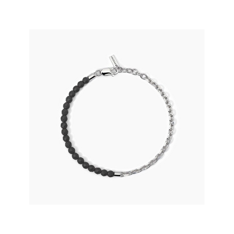 Pulsera caballero plata y hematites 533812