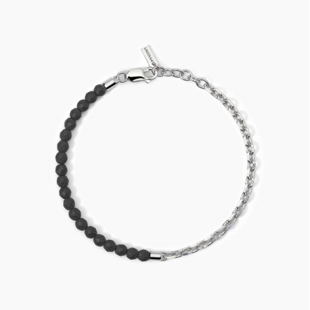 Pulsera caballero plata y hematites 533812