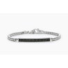 Pulsera caballero plata y circonitas negras 533708