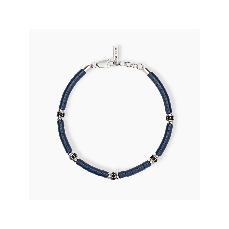 Pulsera caballero cerámica azul y plata 533854