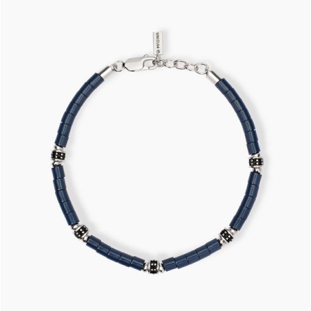 Pulsera caballero cerámica azul y plata 533854