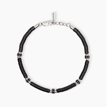 Pulsera caballero cerámica negra y plata 533853