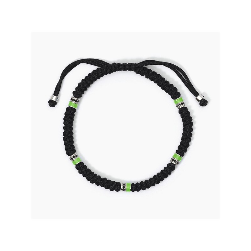 Pulsera de hombre cordón negro y verde 533730
