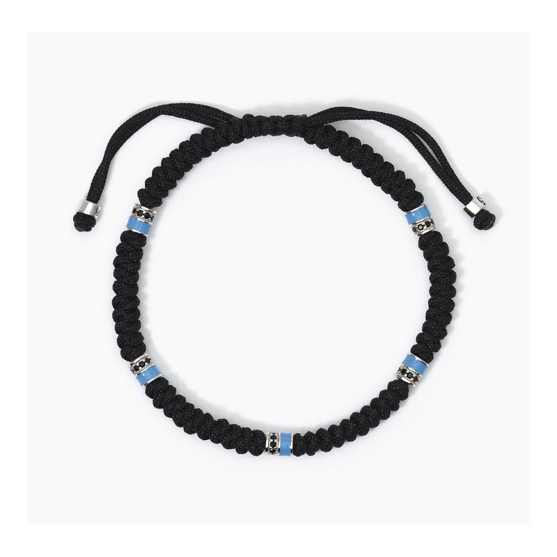 Pulsera de hombre cordón negro y azul 533731