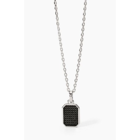 Collar de hombre plata y chapa 553678