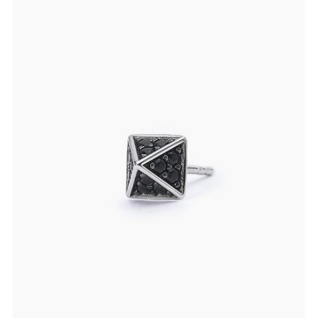 Pendiente negro caballero plata 563629