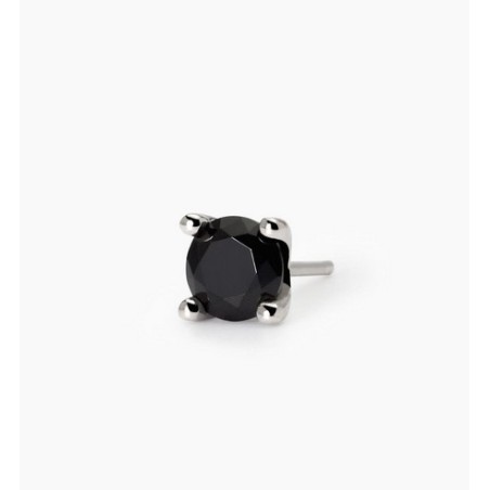 Pendiente chico plata circonita negra 563764