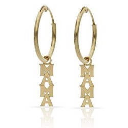 Aros de Oro colgante Mamá