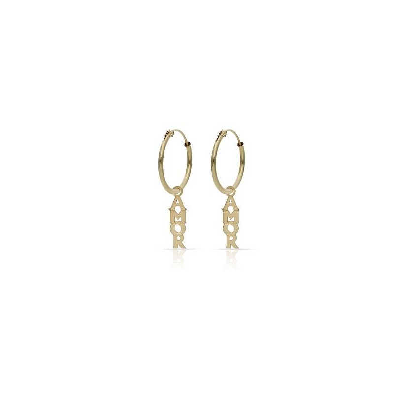 Aros de Oro colgante Amor