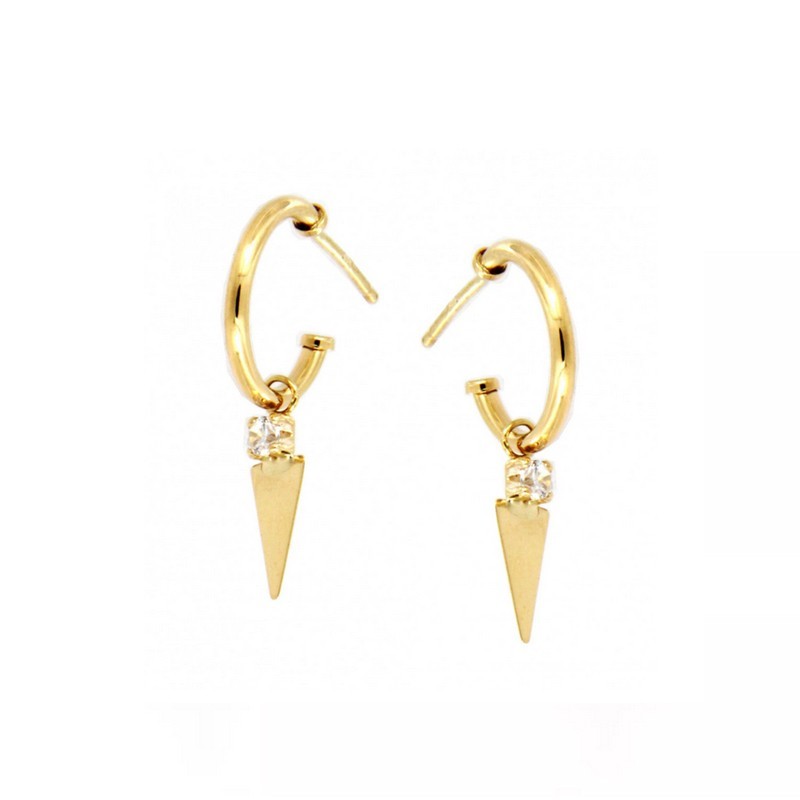 Pendientes aros de Oro triángulo