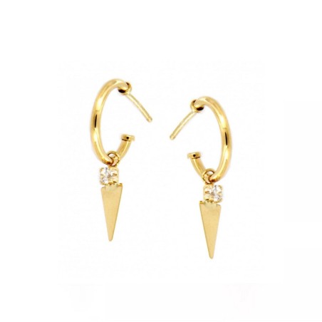 Pendientes aros de Oro triángulo