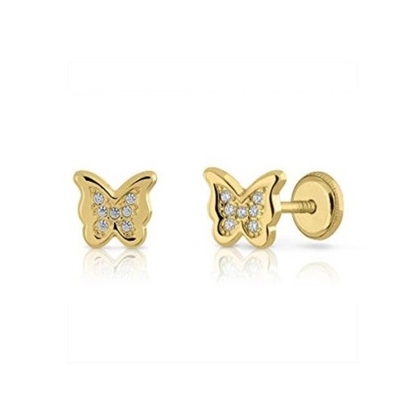 Pendientes infantiles Mariposa de Oro