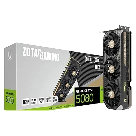 Zotac Gaming GeForce RTX 5080 Solid Core 16G DDR7 DDR7 DLSS4 Negro
