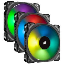 Corsair ML120 PRO RGB Triple Pack Ventiladores Levitación Magnética Negros + Lightning Node & Hub
