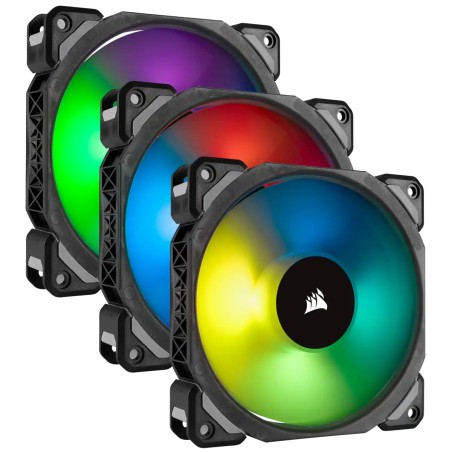 Corsair ML120 PRO RGB Triple Pack Ventiladores Levitación Magnética Negros + Lightning Node & Hub