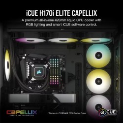 Corsair iCUE H170i ELITE CAPELLIX Kit de Refrigeración Líquida 420mm Negra