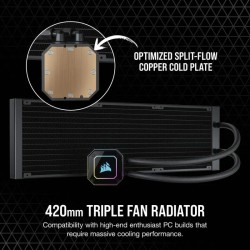 Corsair iCUE H170i ELITE CAPELLIX Kit de Refrigeración Líquida 420mm Negra