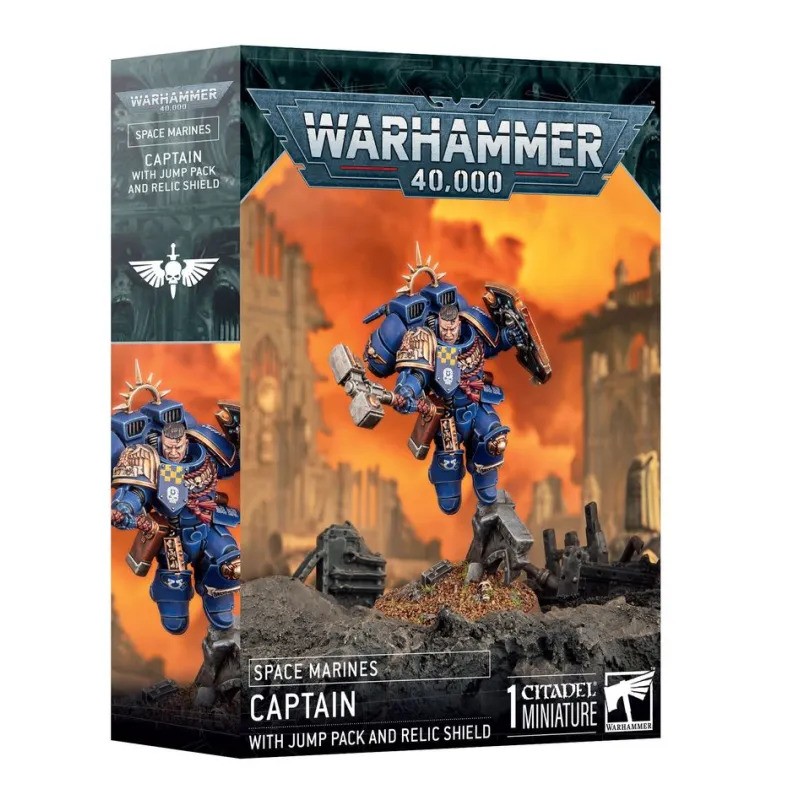 Capitán con propulsor de salto y escudo reliquia Space Marines Warhammer 40.000