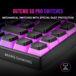 Mars Gaming MKCLOUDBRES Teclado Mecánico Inalámbrico RGB Negro Switch Marrón