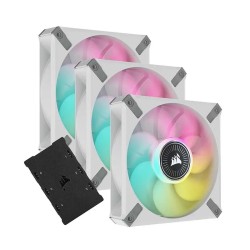 Corsair iCUE ML120 RGB ELITE Premium Pack 3 Ventiladores PWM de Levitación Magnética 120mm Blancos con iCUE Lighting Node CORE