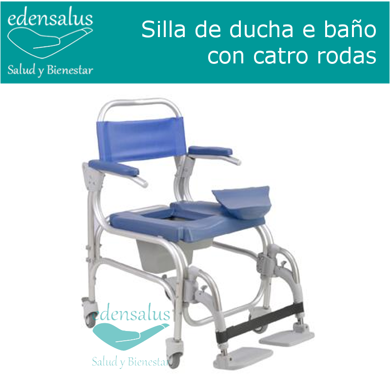 Silla de ducha e baño con rodas e ropouspés